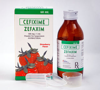 Zefaxim is an antibacterial suspension that contains Cefixime 100 mg/5 mL in yummy strawberry flavor.